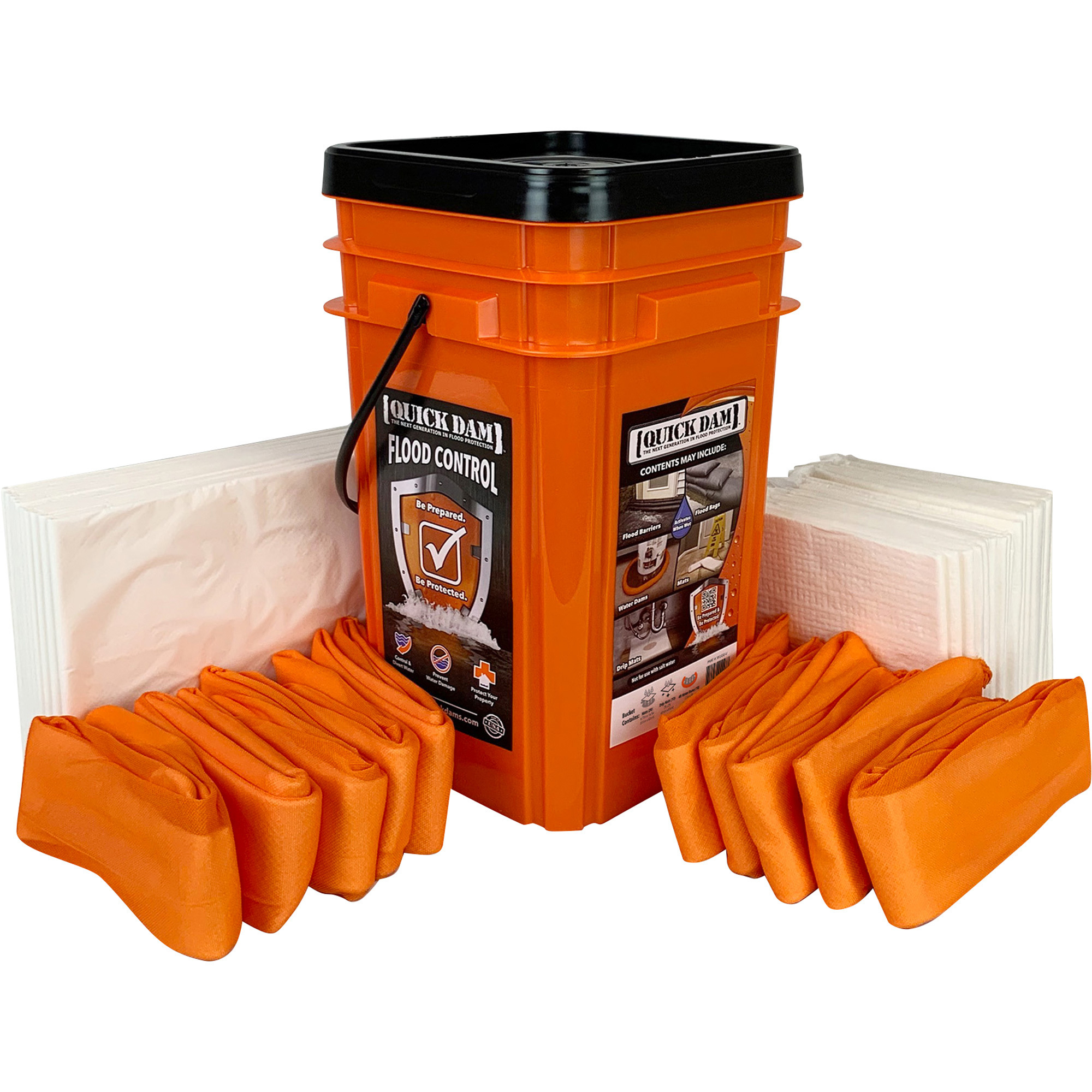 Quick Dam Indoor Flood Kit, Includes Mats, Drip Mats, Water Dams and Bucket, Model# WUGG-V